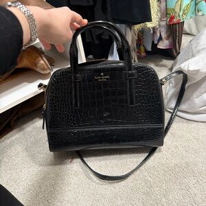 Kate Spade Black Croc-Embossed Satchel